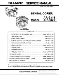 کتابچه راهنمای تعمیر فتوکپی شارپ AR 5316 , AR 5320