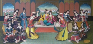 تابلوی نقاشی رنگ روغن با طرح قاجار