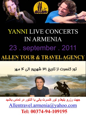 کنسرت یانی در ارمنستان- بلیط کنسرت