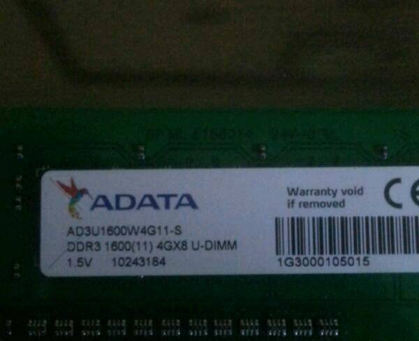 RAM 4GBx2 DDR3 1600