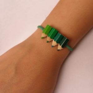 دستبند مداد رنگی - طیف سبز
