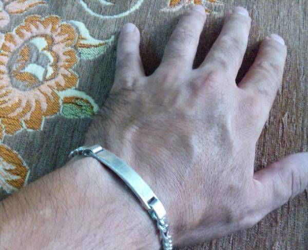 دستبند نقره دستساز با عیار 100 و مهر ...