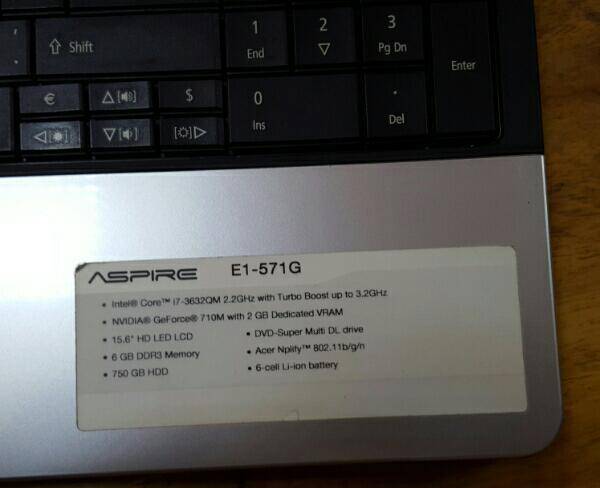 لپ تاپ ایسر مدل e1_571