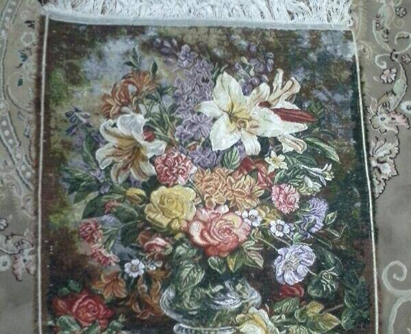 تابلو فرش گلدان گل