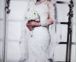 لباس عروس ماهى دانتل با تور بلند