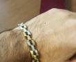 دستبند مردانه دورنگ طلایی نقره ای