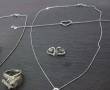 فروش ست نقره قلبی دستبند گردن بند گوشواره