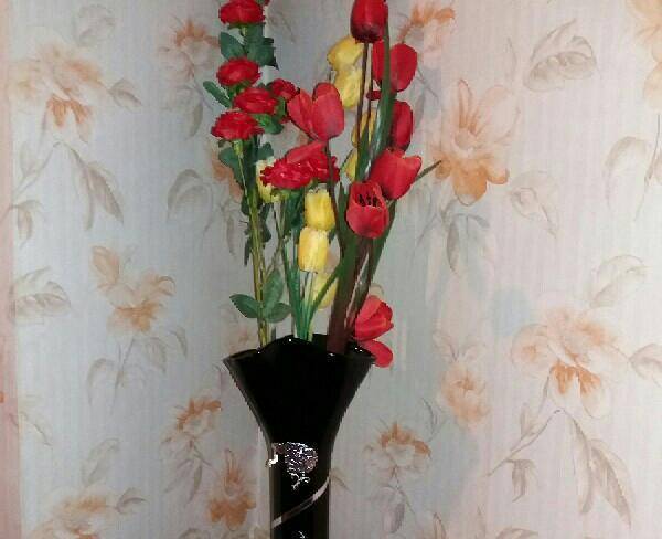 گل با گلدان.در حد نو