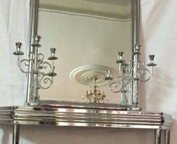 آینه شمعدان استیل