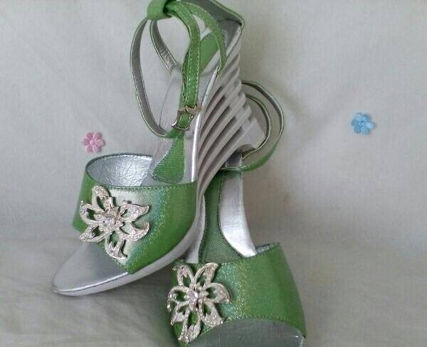 کفش مجلسی زنانه سبز طرح دار