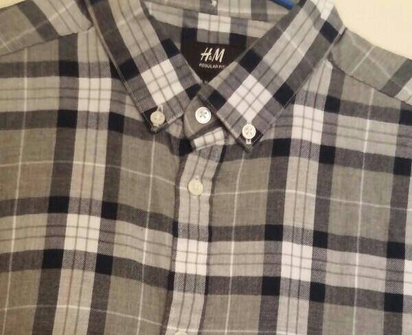 پیراهن آستین بلند نخی مردانه H&M اصلی سایز ...