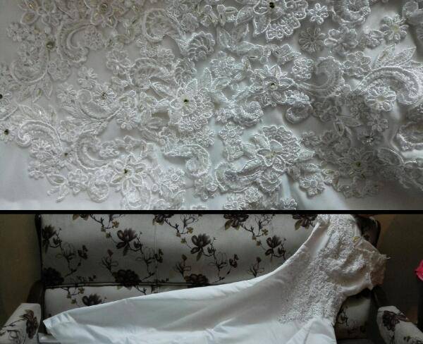 لباس عروس دنباله دار با تن خور عالی