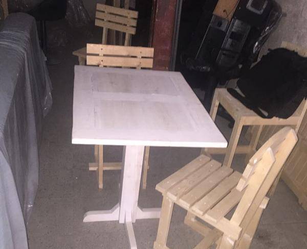 میز و صندلی ناهارخوری چوب روسی