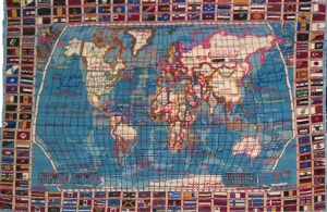 تابلو فرش نقشه جغرافیایی جهان