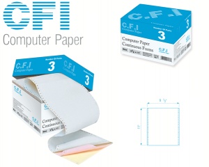 کاغذ کامپیوتر CFI Paper - فرم پیوسته - A4 - کاربن لس فرم 80 ستونی 3 نسخه رنگی فروش عمده