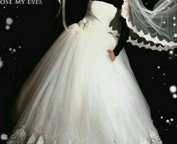 لباس عروس + شنل + شیفون + تور ...