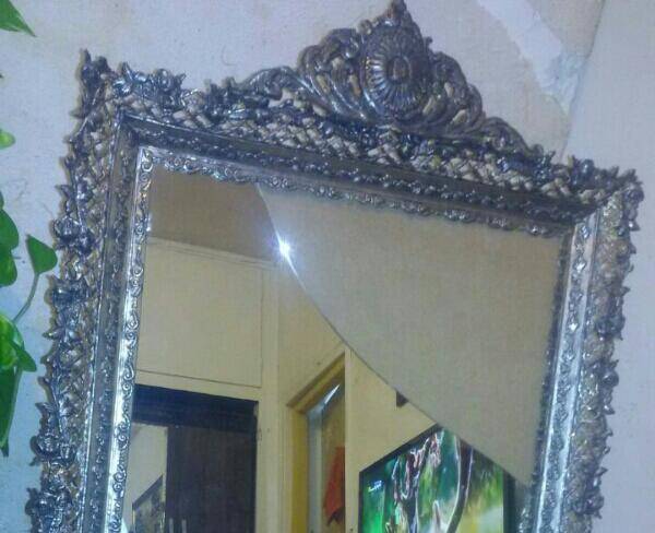 آینه شمعدان نقره ای