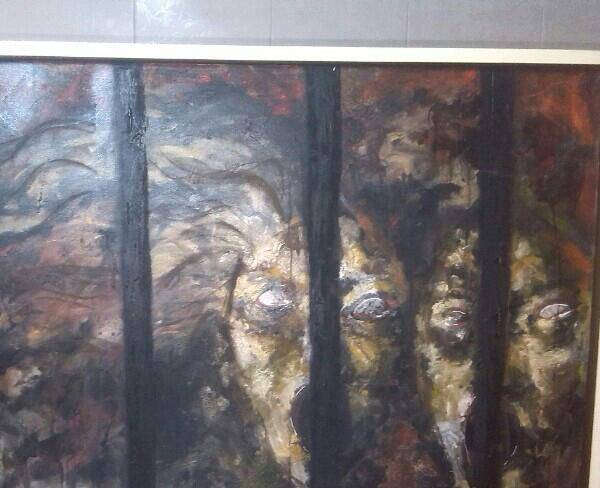 تابلو نقاشی (زندان زنان وکودکان)
