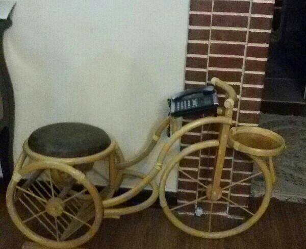 میز تلفن طرح دوچرخه چوبی