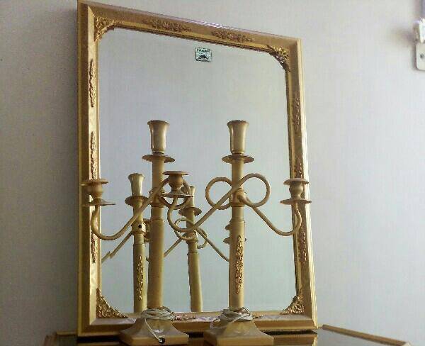 آینه شمعدان طلایی