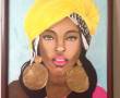 تابلو پاستل گچی زن آفریقایی