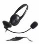 Stereo headset with microphone + volume control built-in - Black